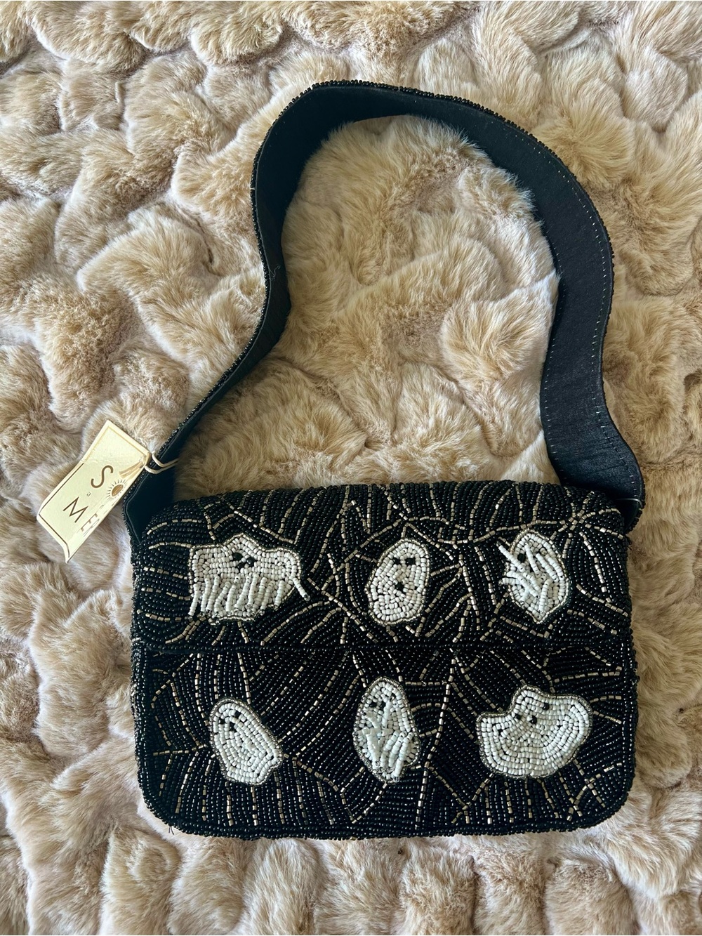 NWT Sol and Mer Halloween Ghost Beaded Shoulder Bag
